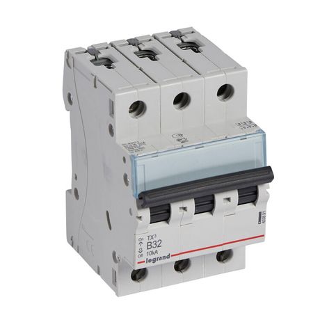 Выключатель автоматический модульный 3п B 32А 10кА TX3 6000 3мод. 400В Leg 403891 Legrand