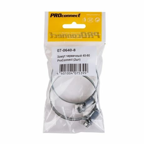 хомут червячный 40-60-0,7 мм, (1уп - 2шт) proconnect 07-0640-8 MEET