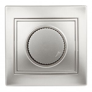 Светорегулятор СП Plano 1-401-03 поворотный 600Вт 230В IP20 алюм. Intro Б0030090 ЭРА