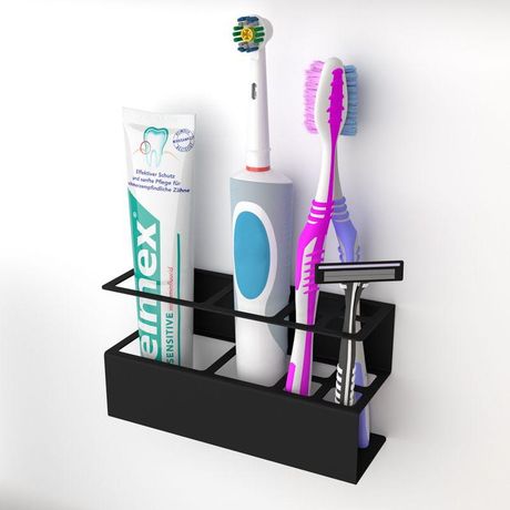 Держатель для хранения зубных щеток и аксессуаров ванны черн. Rexant 38-0703 MEET