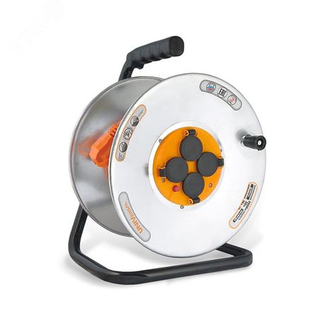 Удлинитель на катушке 4х30м с заземл. 10А IP44 У16-041 ПВС 3х1 термозащита защ. крышкой Universal 1669 Союз