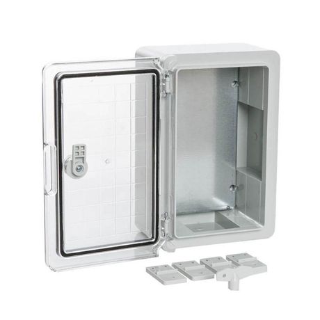 Корпус пластиковый с монтажной панелью ЩМП IP65 прозрачная дверь 300х200х130 | PR08.26489 Промрукав Строитель