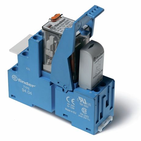 Интерфейсные модули реле, Пластиковая клипса-держатель, Светодиод, Контакты AgNi, 4CO 7A, 120VAC - 583481200060SPA FINDER 58.34.8.120.0060SPA
