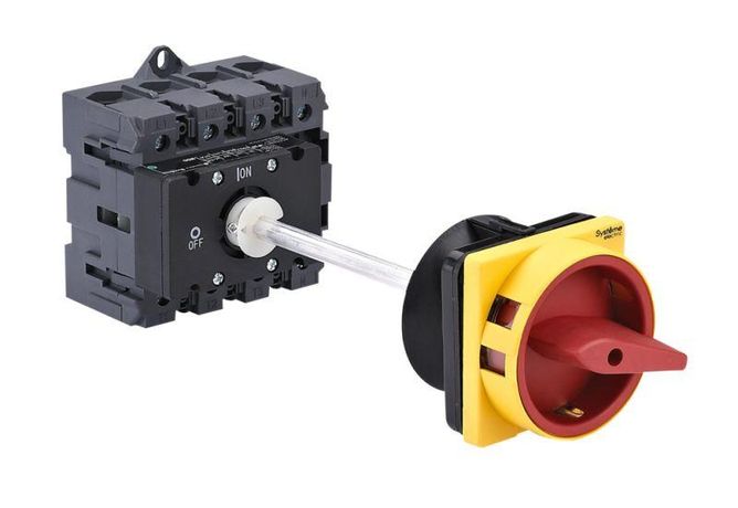 КРАСНОЙ ВЫНОСНОЙ РУКОЯТКОЙ НА ДИН-РЕЙКЕ/ПЛАТЕ С ЗАМКОМ - MSD100440R ВЫКЛЮЧАТЕЛЬ-РАЗЪЕДИНИТЕЛЬ 4P 100A IP20 APC