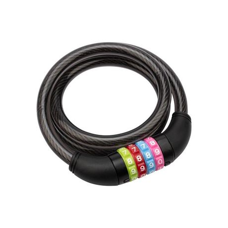 Тросовый кодовый замок взломостойкий для велосипедов и колясок 100 см черный | 79-0206 ЧЕТЫРЕ СЕЗОНА MEET