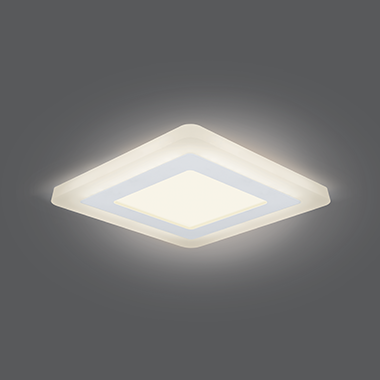 Светильник светодиодный встраиваемый ДВО-6+3 Вт 540Лм 3000К квадрат белый IP20 3 режима LED монтажный d120 мм 145х145х31 180-265 В Backlight Gauss - BL122