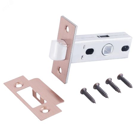 Защелка врезная универсальная без ручек для деревянных межкомнатных дверей, АЛЛЮР АРТ L45-8 AC старая медь - 11213 ПТК