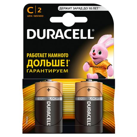 Элемент питания алкалиновый C/LR14/MN 1400 BP-2 (блист.2шт) Duracell Б0014054