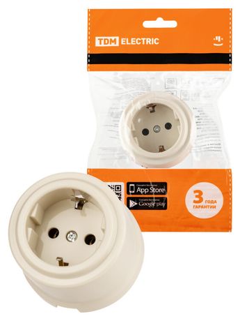 Розетка 2П+З 16А 250В сл. кость «Виви» | SQ1820-1317 TDM