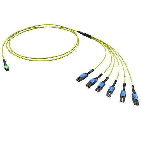 Оптическая разветвительная сборка 12ОВ 9/125 OS2, 1xMTP PRO(12)/6хLC-UPC Duplex Uniboot, тип полярности - прямая (Tx-->Rx), 2м(предустановленная конфи ДКС RNFML12S02