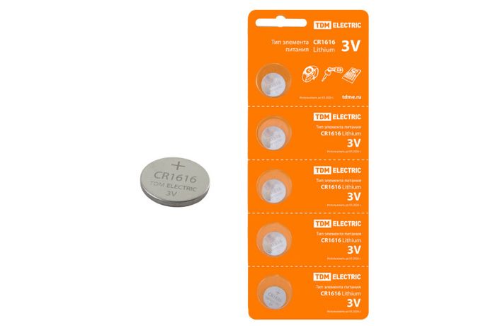 Элемент питания CR1616 Lithium 3V BP-5 | SQ1702-0025 TDM