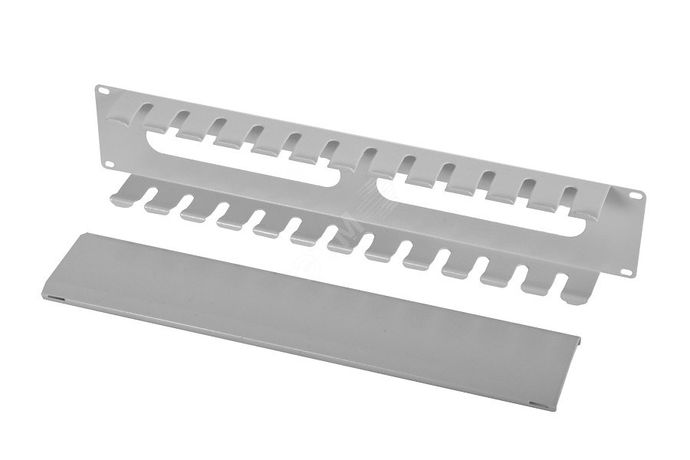 Органайзер кабельный горизонтальный 19' 2U с крышкой черный - ГКЗ-2U-9005 ЦМО