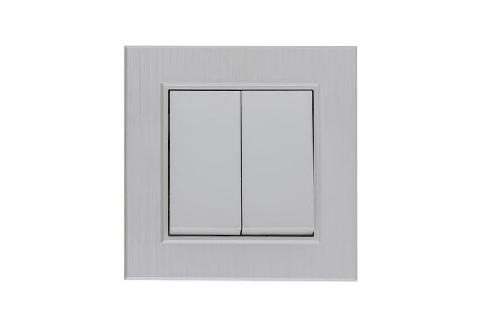 Выключатель 2-клав. Karea LINE STAR жемчуж. Makel 86100003