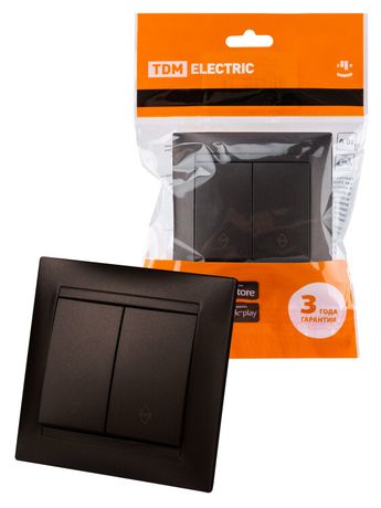 Выключатель на 2 направления кл. 10А шоколад "Лама" | SQ1815-0507 TDM