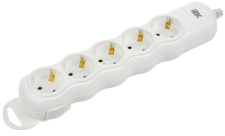 Розетка переносная разборная РПр05 5 мест IEK - WYP10-D-KP-16-05-ZS-K01