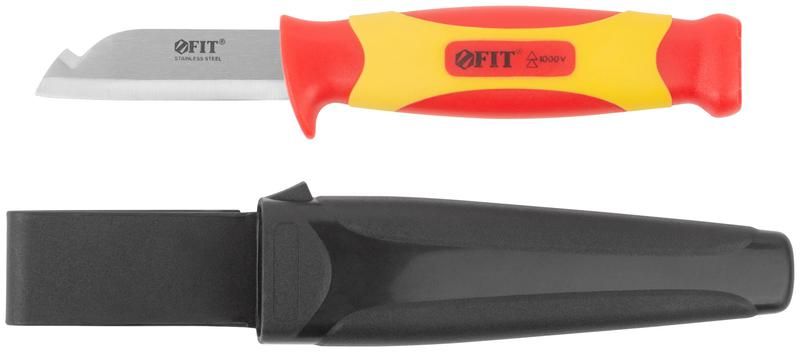 Нож изолированный 1000 В, нерж.сталь, 190 мм, лезвие 68 прорезин.ручка - 10607 РОС