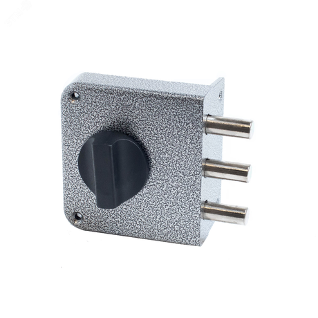 Замок накладной цилиндровый для деревянных дверей, АЛЛЮР ЗН1-2-3 (+) (Ф ПЛЮС) серебро - 12423 ПТК