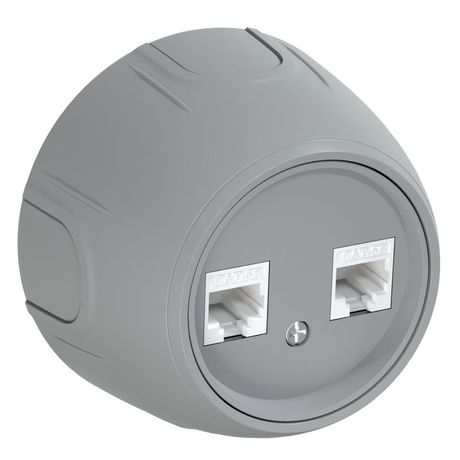 Розетка компьютерная 2-м RJ45 кат.5E Rotondo сер. OneKeyElectro 7700894 ССТ