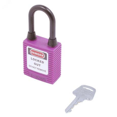 Замок безопасности навесной нейлоновая дужка BD-G18DP Purple - 11060 ПТК