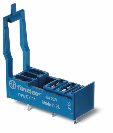 Розетка для монтажа на плате реле 46.61; в комплекте пластиковая клипса | 9711 Finder 97.11