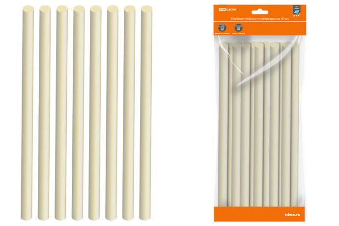 Клеевые стержни универсальные, 11,3 мм х 300 мм, 40 шт, "Алмаз" | SQ1024-0202 TDM