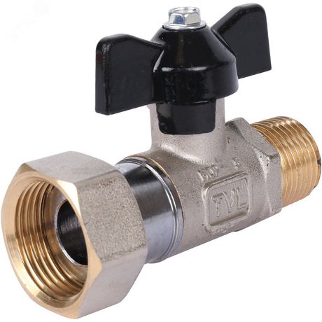 Кран шаровой с накидной гайкой, НР/накидная гайка, ручка бабочка 1/2x3/4 - SVB-1009-001520 STOUT RG0090IMMFBOHG