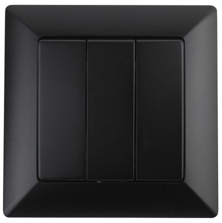 Выключатель Intro Solo 4-106-05 трехклавишный 10А-250В, IP20, СУ, антрацит | Б0053605 ЭРА