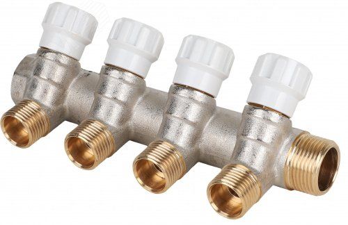 Коллектор 1' х 4 выхода 3/4' НР с вентилями - MM.404.0605 MVI