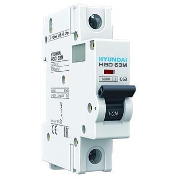 Автоматический выключатель HGD63-M 1PMCS0000C 00010 1 полюс, 10А, ток к.з. 6kA, хар-ка C - 13.04.000863 HYUNDAI