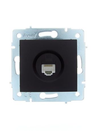 Розетка компьютерная 1-м СП ASTI IP20 RJ45 механизм Cat 5e черн. бархат LEZARD 7081-4288-139