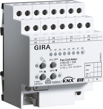 Устройство управления фанкойлом DIN-рейка | 216300 GIRA KNX