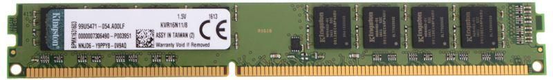 Память оперативная KVR16N11/8WP 8GB 1600MHz DDR3 Non-ECC CL11 DIMM (Select Regions ONLY) KINGSTON 1000619873