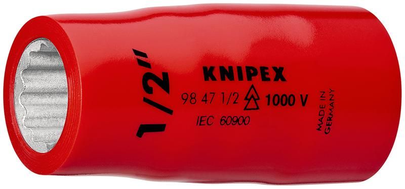 Головка торцевая VDE 1000В DR 1/2дюйм BiHEX двойной шестигранник дюймовая 9/16дюйм диэлектрическая Knipex KN-98479_16 KN-98479/16"
