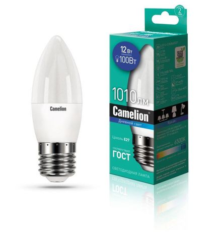 Лампа светодиодная LED12-C35/865/E27 12Вт 220В Camelion 13692