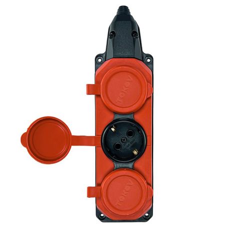 Колодка удлинителя 3-м с заземл. 16А IP44 каучук красн. TOKOV TKE-C13-KK3-Z ELECTRIC