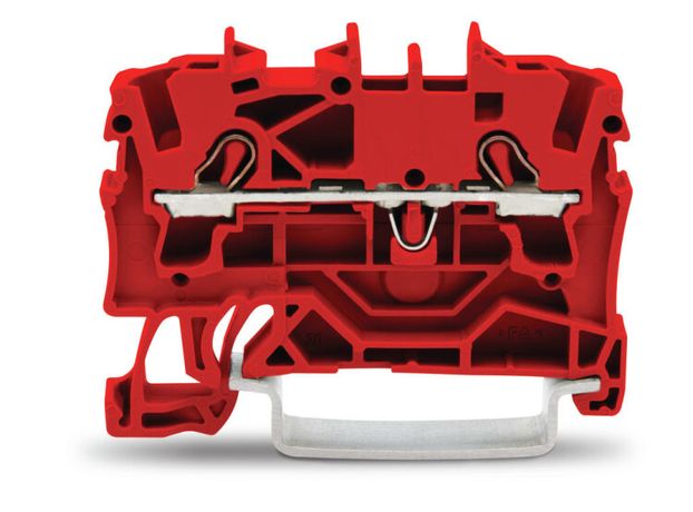 Клемма двухпроводная проходная 0.25-2.5(4)мм.кв красная (уп/100шт) | 2002-1203 Wago