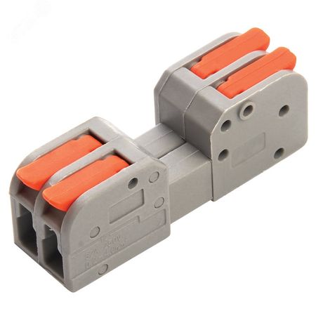 Клемма монтажная компактная для фазн. проводников, 2 контакт груп - LD221-422 FERON 39873