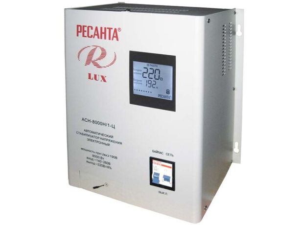 Стабилизатор напряжения АСН-8000Н/1-Ц 1ф 8кВт IP20 релейный Ресанта 63/6/17 Huter