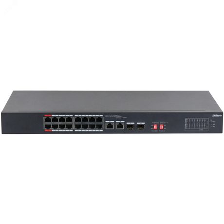 Коммутатор неуправляемый 16 портов, РоЕ, 10/100Мбит/с, RJ45, до 135Вт - DH-S3218-16ET-135 Dahua 149873 Dahua арт. 149873
