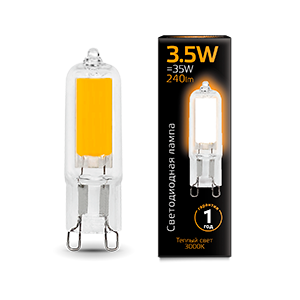Лампа светодиодная LED 3.5 Вт 240 лм 3000К AC220-240В G9 капсула теплая стеклянная Black Gauss - 107809103