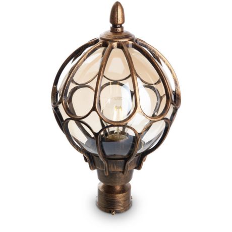 Светильник садово-парковый PL3803 круглый на столб 60W 230V E27, черное золото | 11360 Feron