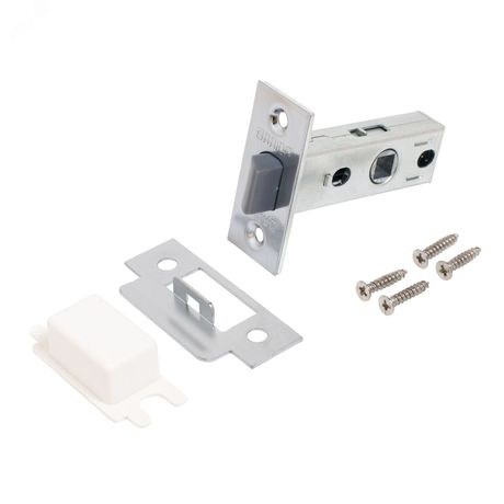 Защёлка АЛЛЮР АРТ L45-8-P SC матовый хром пластик торц.планка 25мм б/ручек - 14536 ПТК