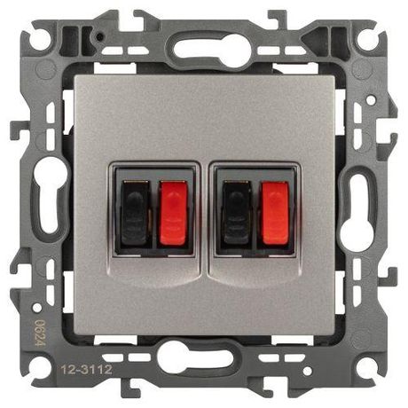 Розетка Серия 12 12-3112-16 аудио двойная, титан - Б0065674 ЭРА