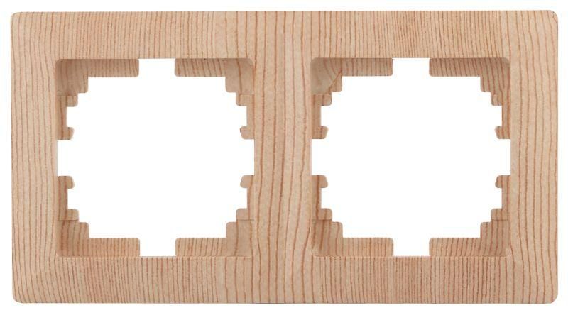 Рамка для розеток и выключателей 2 поста сосна пластик Intro Solo 4-502-11 - Б0043416 ЭРА