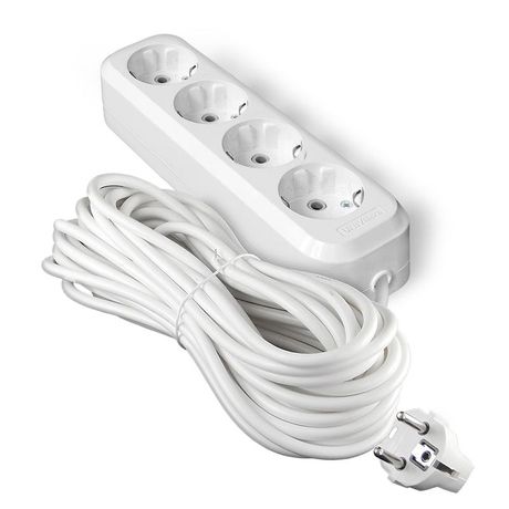 Удлинитель Е-304А ПВС 3*1,5 ,4 гнезда, с заземлением, 10м (еврослот) - 1733 Союз