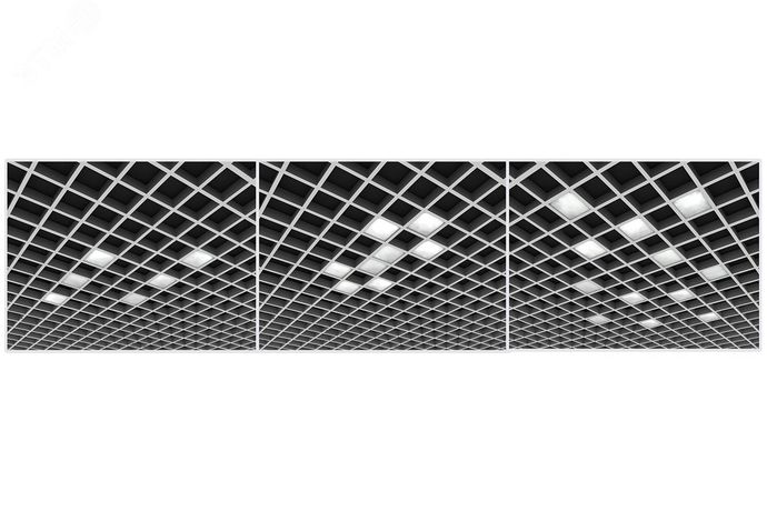 Светильник LED комплект из 4 шт ГРИЛЬЯТО ДОМИНО (СВО) 4х7Вт 4х617Лм 4,0К текстурированный рассеиватель IP20 встраиваемый для потолка GL15 - LE-СВО-17-027-6868-20Д ЛЕД-Эффект