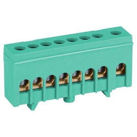 Шина NO-224-102 PE земля в изолированном корпусе на DIN-рейку ШНИ-6х9-8-Д зеленый | Б0062877 ЭРА