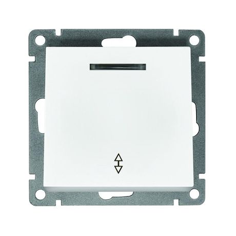 Переключатель проходной 1-кл. СП Афина 10А IP20 с подсветкой механизм бел. Universal A0125 Союз