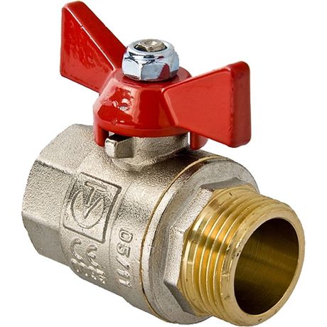 Кран шаровой латунный Valtec Base бабочка внутренняя-наружная резьба 1/2" VT.218