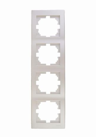 Рамка RAIN 4-ая вертикальная жемчужно-белый перламутр с боковой вставкой - 703-3030-154 LEZARD